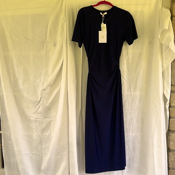 NWT - WAYF Jersey Cutout Knit Dress - Size Medium - Navy - Picture 2 of 13